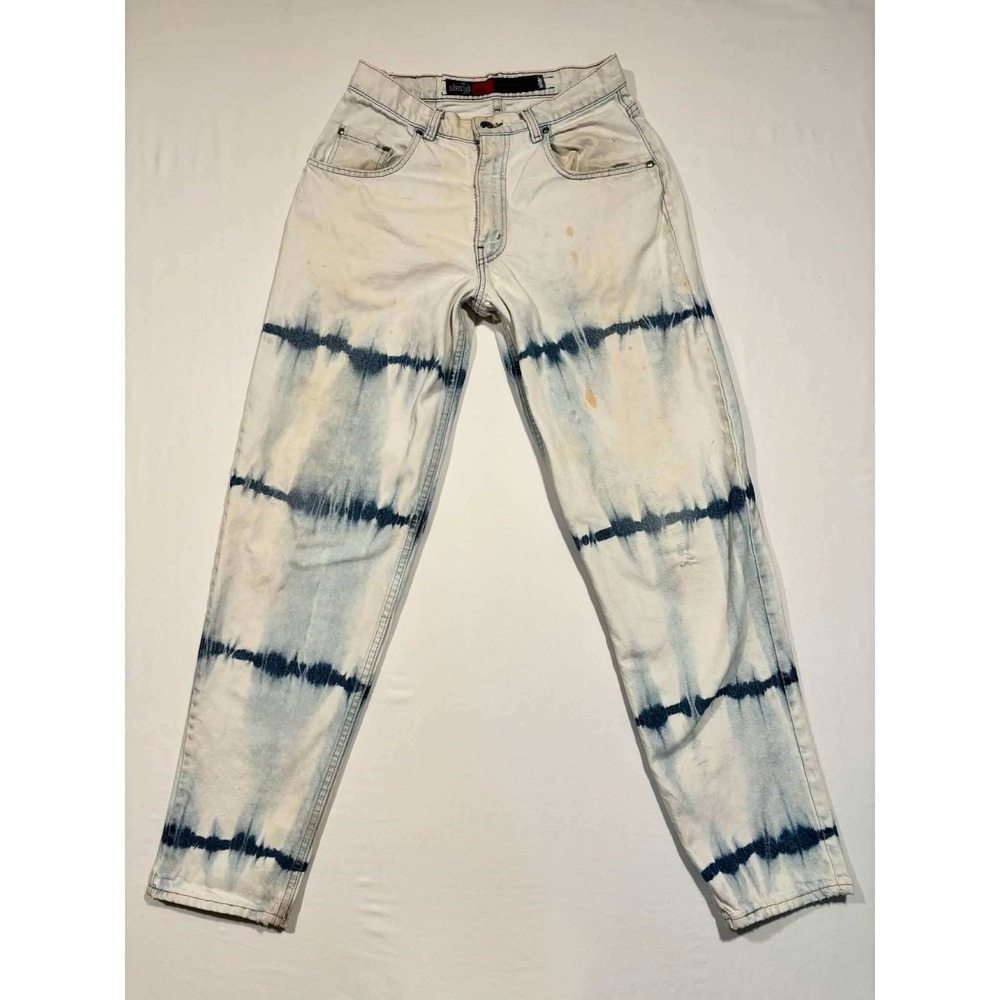 Vintage Levis SilverTab Loose Bleached Tie Dye Striped Jeans Men 30x34 90s Denim
